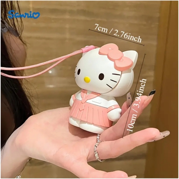 Just In!! HELLO KITTY Strong Flow Air Breeze Mini Cute Fan W/Lanyard + C.Cable - Picture 8 of 16